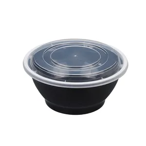Round 42oz freeze-safe food wrap Salad bowl Pack food preparation container takeout container with lid