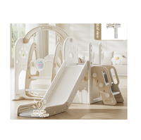 Ensemble de toboggan et balançoire en plastique d'intérieur, aire de jeux à domicile avec structure d'escalade et jouet musical interactif pour tout-petits, idéal pour l'école ou la maison de jeux