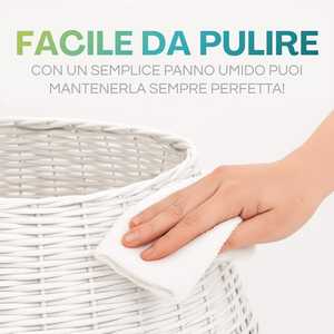 Jupe de sapin de Noël en osier blanc, diamètre 40-60 cm, hauteur 25 cm, support tressé - Product Image 5