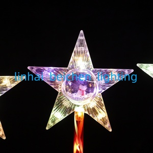 Lumière solaire <span class=keywords><strong>de</strong></span> Noël IP44 étanche, étoile colorée à piquer pour jardin extérieur avec 8 modes pour la décoration <span class=keywords><strong>de</strong></span> chemin - Product Image 5