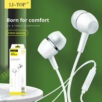 Earphone Berkualitas Tinggi 3.5mm Berkabel dengan Mikrofon, Headphone Musik, Aksesoris Grosir Terlaris untuk Ponsel, Headphone Musik Berkabel
