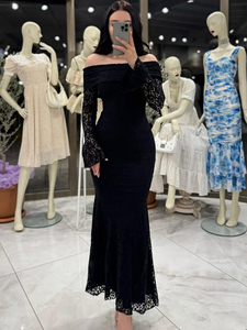 Elegant Green <b>Sequined</b> Mermaid Gown Long Sleeve Floor-Length Formal Dress - Product Image 2