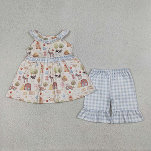 In Stock Boutique Casual Farm Animals Girls Clothing Summer Outfits Wholesale <b>Toddlers</b> New Fashion Factory Price Cute Clothes - Product Image 3