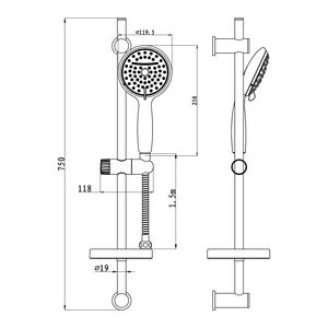 Nuoro - Barra doccia completa con portasapone - Prodotto Premium - Product Image 2