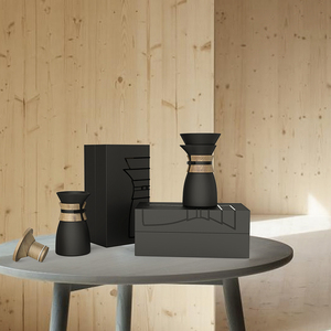 DHPO vidrio de borosilicato alto verter sobre cafetera juego de cerámica portátil y gotero con funda de madera y tapa para regalo - Product Image 5