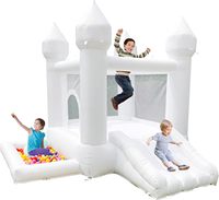 Castillo Inflable Blanco de PVC para Niños, Juguete de Boda, Mini Castillo Inflable, Trampolín