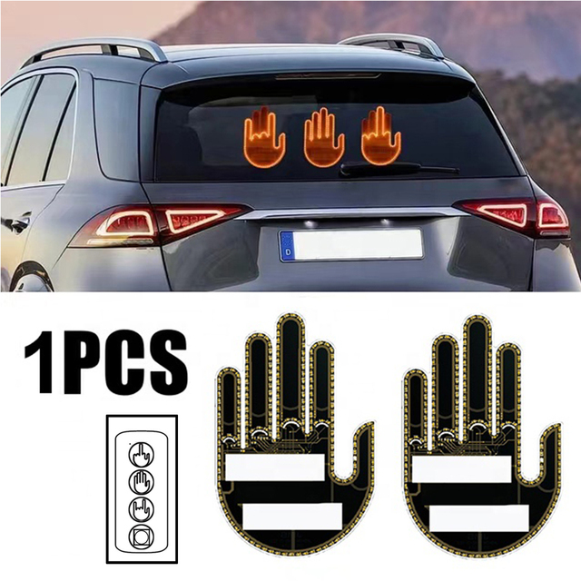 Universal Middle Finger Car Light Accessory for Automobile Windows