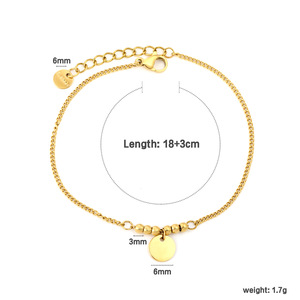 Pulsera de cadena chapada en oro de estilo europeo con dijes de bolas para mujer, regalo de joyería - Product Image 4