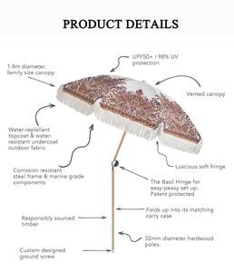 Parapluie en <span class=keywords><strong>bois</strong></span> style Boho, luxueux, coupe-vent, pour l'extérieur, soleil, pampilles de plage, en coton, avec Logo, offre spéciale, nouveauté - Product Image 5