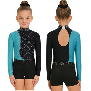 Traje de Danza Lírica de Alta Calidad para Niñas de 6 a 16 Años, Conjunto de Leotardo con Pantalones Cortos y Diadema para Gimnasia y Patinaje Artístico - Product Image 2