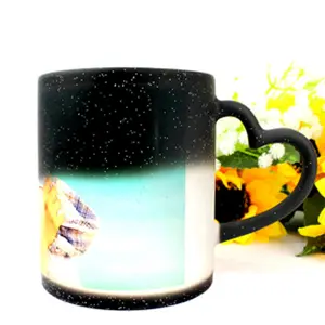 Topkwaliteit Custom Ontwerp Warmteoverdracht Sublimatie Kleur Veranderende Cup Starry Glazuur Magische Keramische Mokken