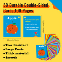 Cartes flash éducatives épaisses et robustes pour tout-petits de 1 an et plus, avec anneau, couleurs vives, mots sur les aliments, apprentissage précoce, cartes flash cognitives pour la maternelle