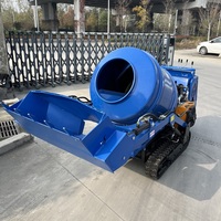 Mini mélangeur de ciment et de béton entièrement hydraulique de type chenillé, machine à mélanger le mortier, dumper sur chenilles avec moteur et propulseur