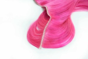 ผมต่อแบบสกินเวฟท์ Genius Brazilian เกรด 12a  ไม่พันกัน 100% เวอร์จิ้น เรมี่ แท้ น้ำหนัก 50 กรัม สีชมพู รุ่น Pink Butterfly Wefts - Product Image 3