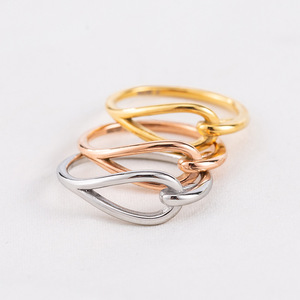 yunnique Fashion <b>Ring</b> Geometric Knot Design Rose Gold Gold Silver Women's Jewelry Gift - Product Image 3