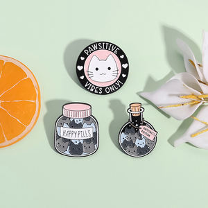 卡通猫药水珐琅别针卡哇伊瓶胸针背包翻领徽章饰品配件朋友礼品 - Product Image 2