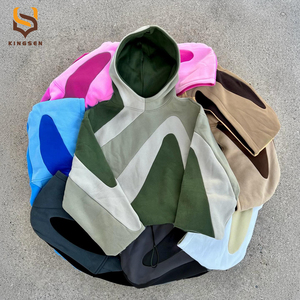 Custom 400gsm Screen Printing Straight Leg Sweatpants Contrast <b>Stitching</b> Screen Printing Hoodie Set <b>Tracksuits</b> - Product Image 3