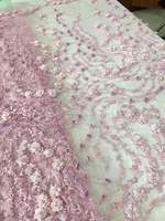 Applique en dentelle brodée à fleurs 3D faite à la main, best-seller, pour robes de mariée, accessoires vestimentaires de mariée, jouets - Rose