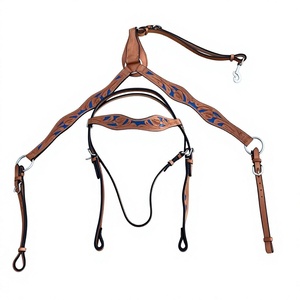 Conjunto de Cabezada y Pechopetral de Cuero de Alta Calidad Premium Disponible a Precio de Mayoreo para Equitación - Product Image 1