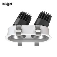 Spot LED encastré réglable/fixe COB Downlight 2*8W 2*18W 2*25W Ip65 Dali Dimmable Spot