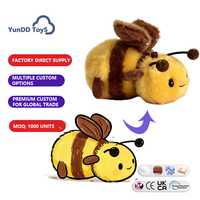 Porte-clés en peluche abeille personnalisé, design sur mesure, porte-clés insecte moelleux pour cadeaux promotionnels