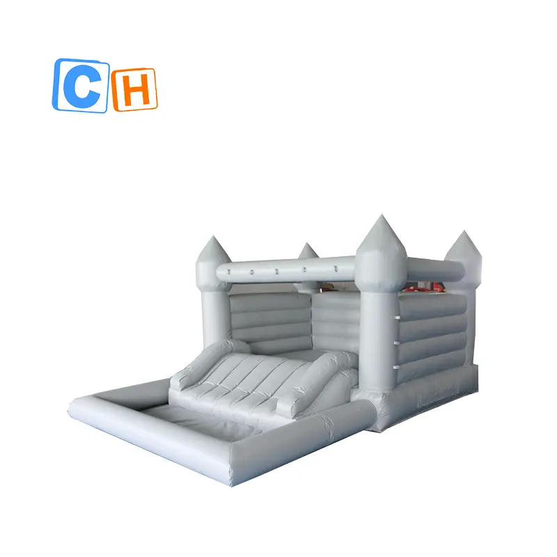 Commercial inflatable wedding castle grey jumper bouncer party castle bounce house inflatable bouncy castle for wedding use