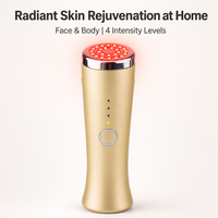 Appareil de beauté à lumière rouge portable, masseur de beauté LED, outil de soin du visage et du corps, or rose
