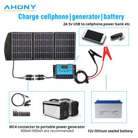 Kit solaire pliable 110w 5 fois 20w Couverture Module solaire Chargeur solaire portable pour générateur Double port Usb Chine Module solaire