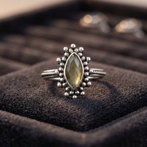 Best Selling 925 Solid Sterling Silver Natural Marquise <b>Labradorite</b> Gemstone Bezel Setting Classic <b>Ring</b> for Women & Girls Party - Product Image 2