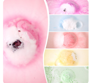 Bombes de bain aromathérapeutiques transfrontalières 100g, huile essentielle, parfum lait de rose, ingrédients 100% naturels, hydratant, rondes et lavables - Product Image 6