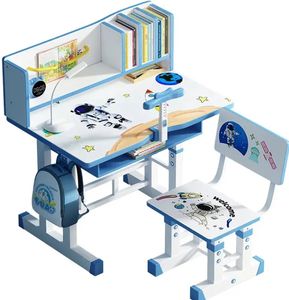 Ensemble Chaise de Bureau et <span class=keywords><strong>Table</strong></span> d'Étude Vert de Haute Qualité pour Enfants Moderne, avec Support à Livres, Hauteur Réglable et Fonctions de Sécurité pour Maisons, Hôtels, Salles de Sport - Product Image 3