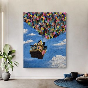 Up Movie Inspired Hand Painted Oil Painting Cartoon Abstract Art 3D Effect Wall Decor For Living Room Or Childrens Room - Product Image 4