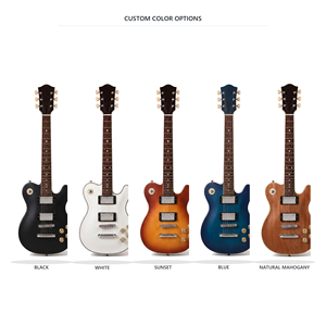 Guitare électrique Sunburst en acajou, style LP, double cutaway, micros H-H, 6 cordes, pour la scène et la pratique - Product Image 2