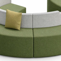 Canapé sectionnel en tissu moderne en forme de S incurvé pour hôtel, bureau, salle d'attente