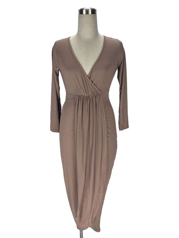 Aliexpress diseños caliente verano media manga vestido de las mujeres Sexy  Bodycon vestido de cuello V