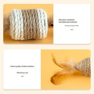 ของเล่นแมวแบบโต้ตอบของเล่นสำหรับสัตว์เลี้ยงทำจากธรรมชาติน่ารักและทนทาน - Product Image 3