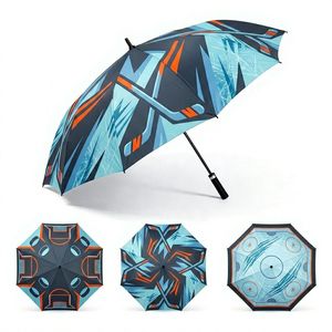 Sports Theme Automatic Open 135cm 8 Ribs Polyester Big <b>Windproof</b> Sun Rain Protection Custom Design Golf <b>Umbrella</b> for Adults - Product Image 3