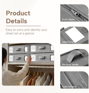 Contenedores de Almacenamiento Plegables de Tela Tejida, Organizador Doméstico para Ropa de Cama y Ropa - Product Image 4