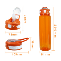 Botol Air Tritan Besar Bebas BPA 32oz Dengan Penanda Waktu Botol Air Motivasi Ramah Lingkungan 1000ML untuk Kebugaran