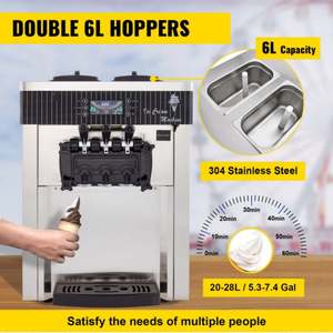 Máquina de helados SIHAO 2200W DE ALTO inflado con 2 + 1 sabores mixtos - Product Image 3