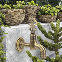Nouveau Robinet Mural Moderne en Laiton, Style Européen, Polyvalent pour Intérieur et Extérieur, avec Poignée, pour Balcon, Jardin, Salle de Bain, Fabriqué en Turquie