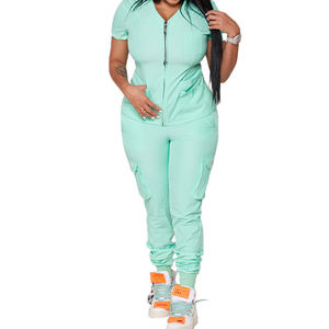 2025 Custom Plus Size Medical <strong>Scrubs</strong> Uniforms Sets for Women Short Sleeve One Piece 6xl Yoga Pants Hospital Nursing <strong>Scrub</strong> <strong>Tops</strong> - Product Image 3