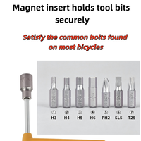 Clé dynamométrique multi-outils Worldcycle TL-12 avec poignée en nylon, douilles CrV et embouts en acier inoxydable – Outil de réparation de vélo de route portable et étanche