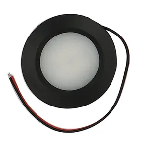 10-30V 3W Recessed 68mm Round Caravan Ceiling Light LED Puck Light for Motorhome Black Bezel Lamp Bulb