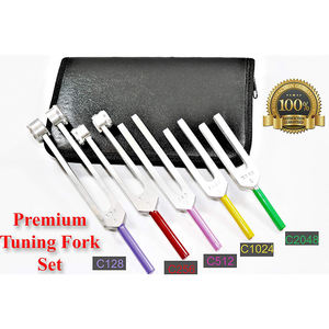2026 NEUROLOGICAL Tuning Fork Set Premium 5pcs Stainless Steel Diagnostic Instruments-C2048 C1024 C512 C256 C128 Leather Case - Product Image 2