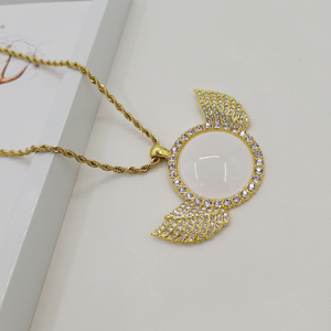 Cadeaux de fête des mères 2023 cercles de mode aile d'<span class=keywords><strong>ange</strong></span> ovale <span class=keywords><strong>camée</strong></span> Cabochon cristal pendentif Base pour bijoux photo - Product Image 1