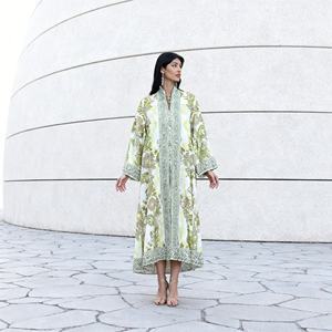 Abaya élégante en polyester avec strass thermocollants de luxe pour femmes musulmanes, robe de soirée sur mesure, vente en gros - Product Image 4