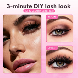 640 người hâm mộ DIY cụm lông mi Kit Fluffy tự dính Fox mắt wispy D Curl 8-16 Lash trái phiếu con dấu keo 30D 40D 50D Lash cuốn sách - Product Image 2
