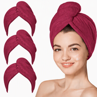 Serviette de cheveux pour femme en microfibre ultra-fine avec logo personnalisé, bande élastique, douce et à séchage rapide, adaptée aux cheveux mouillés