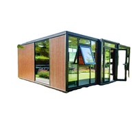 Maison conteneur pliable et extensible de 20 pieds, cabane modulaire portable, villa préfabriquée de luxe à large application